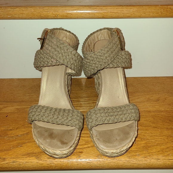 Stuart Weitzman Braided Wedge Sandals - Beige/khaki - Picture 2 of 11